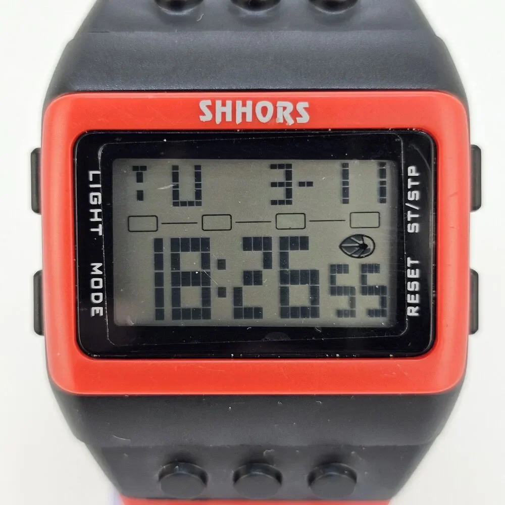 SHHORS Men's Watch‎ 43MM Red Black Building Block Lego Digital 7